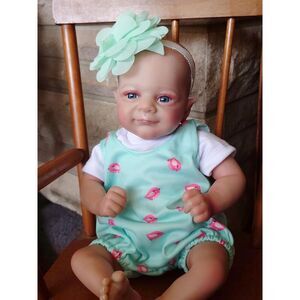 Scom 18Inch Green Realistic Reborn Baby Doll Body Vinyl Hispanic With Soft Cloth